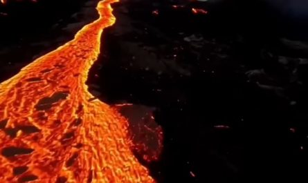 Drone through a Volcano