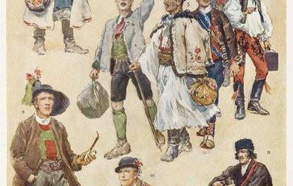 Early 20th century Austrian leaflet celebrating the ethnic diversity within the Austro-Hungarian Empire