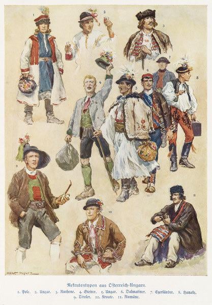 Early 20th century Austrian leaflet celebrating the ethnic diversity within the Austro-Hungarian Empire