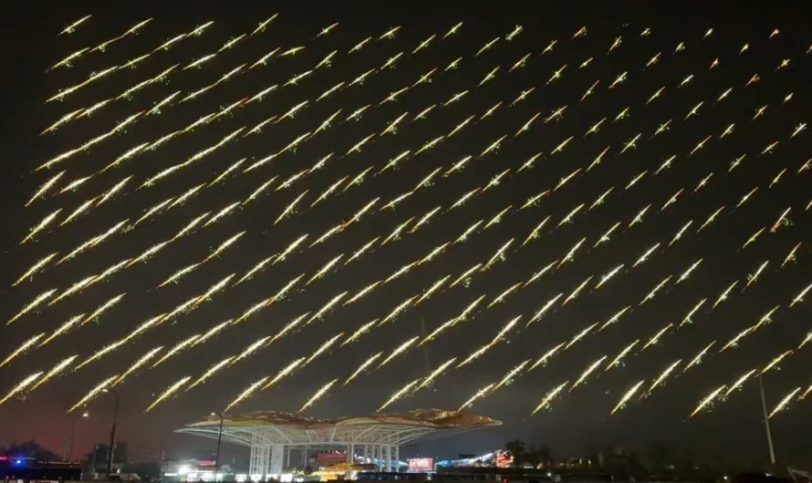 Fireworks with drone arrays