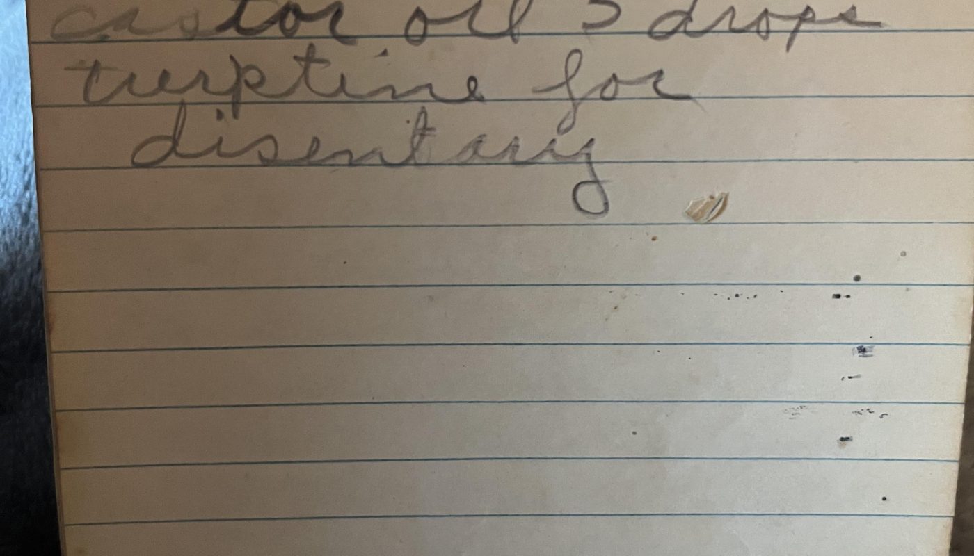 Found in my Great Great Grandma’s farm notebook. EST early 1900’s