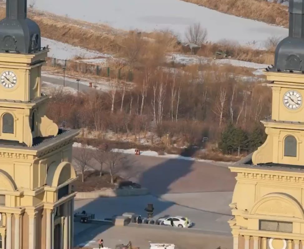 Giant snowman in Harbin, China, 19 meters (62 feet) tall and carved out of over 3,500 cubic meters of snow.