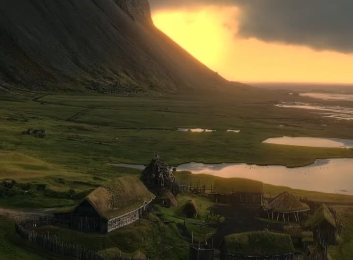 Golden hour at Vestrahorn, on iceland’s southeast coast near höfn