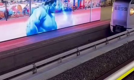 Graphic stopping the train in the Tokyo subway