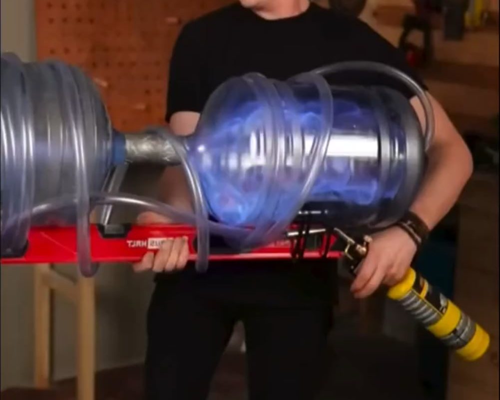 Guy builds a super cannon.