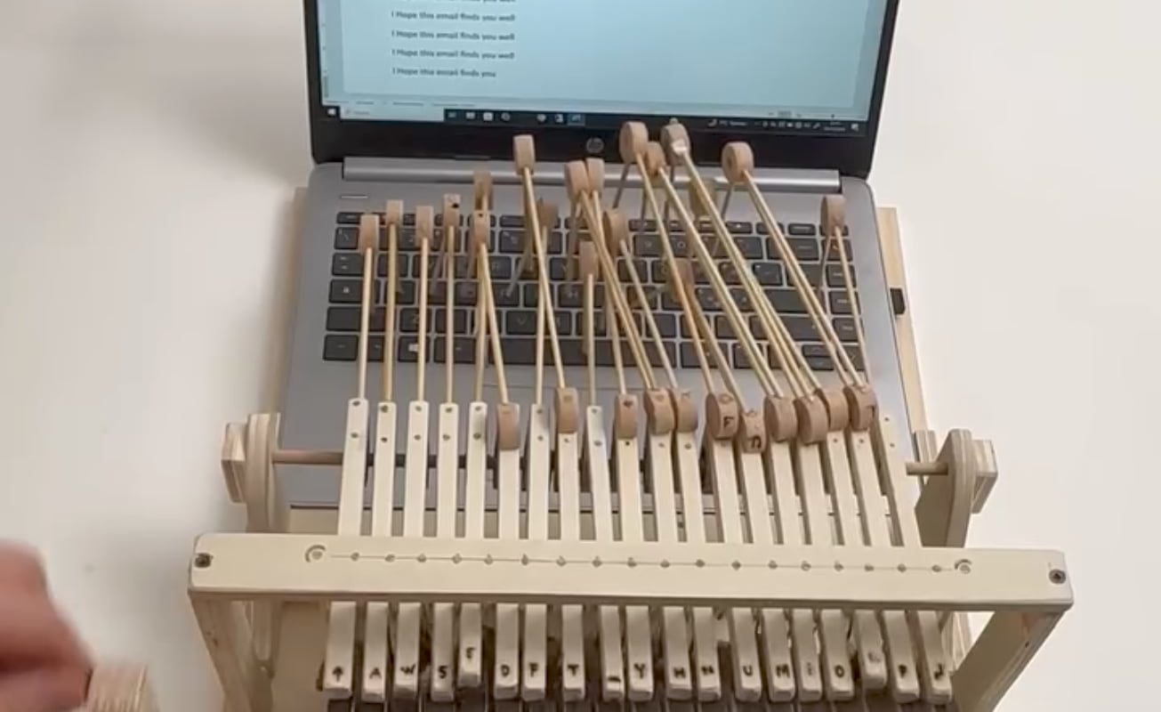 Handcrafted Formality machine- 'I hope this email finds you well'.