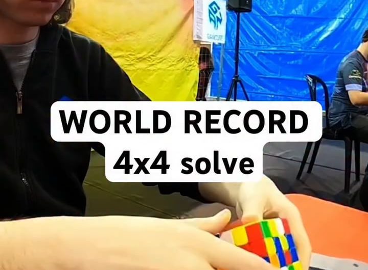 He solved the 4×4 cube in just 15.18 seconds.