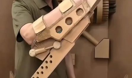 He turned cardboard into futuristic weapons