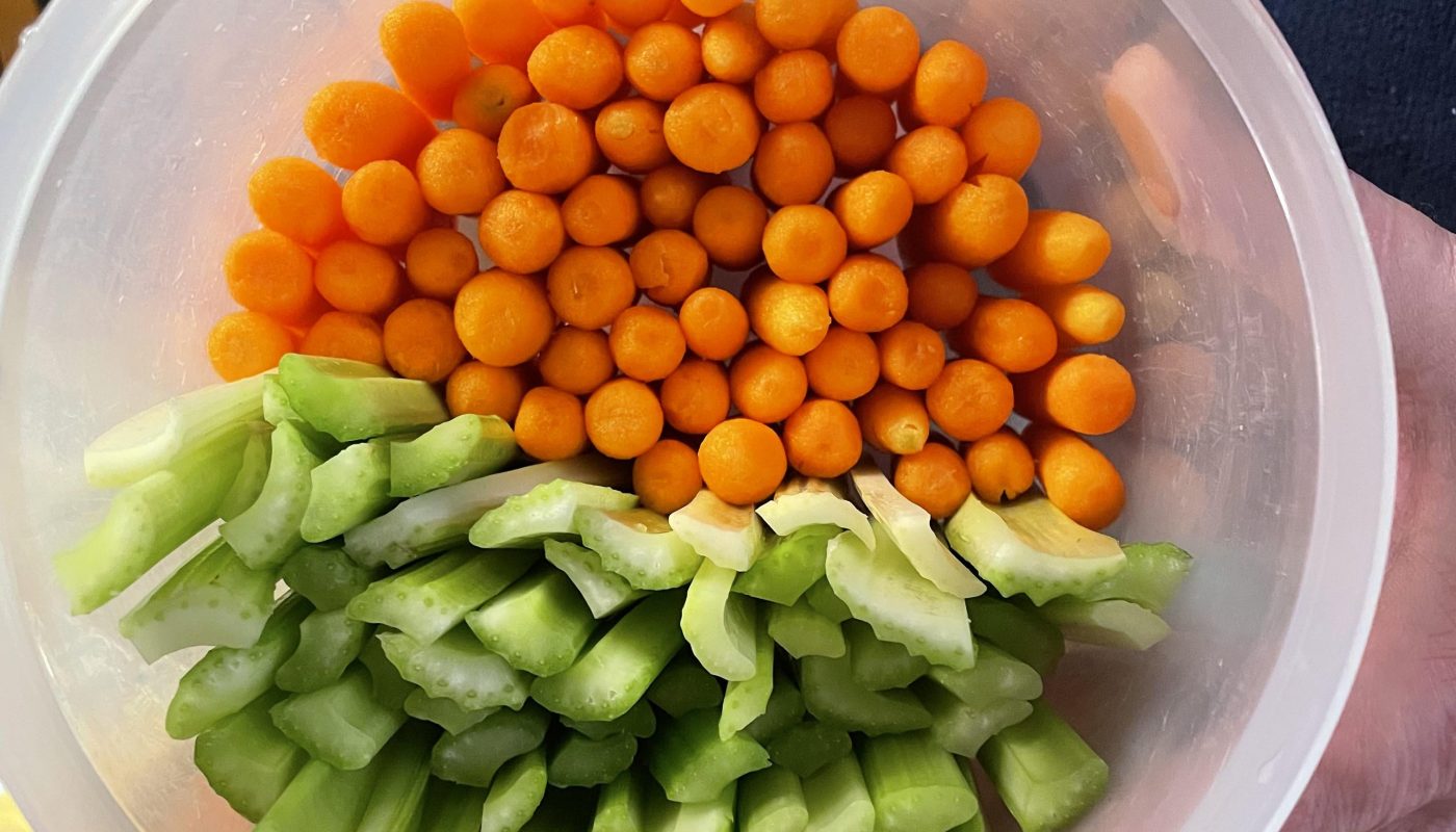 How my dad organized the veggies for our NYE party