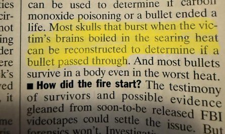 I was reading an old Time  magazine from the 90’s about the Waco Siege and I thought this part was interesting