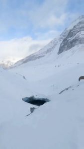 Ice tunnel snow boarding