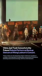 In China Robots Performing as a Backup Dancer at Concert