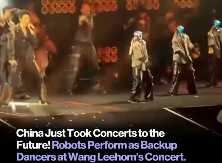 In China Robots Performing as a Backup Dancer at Concert