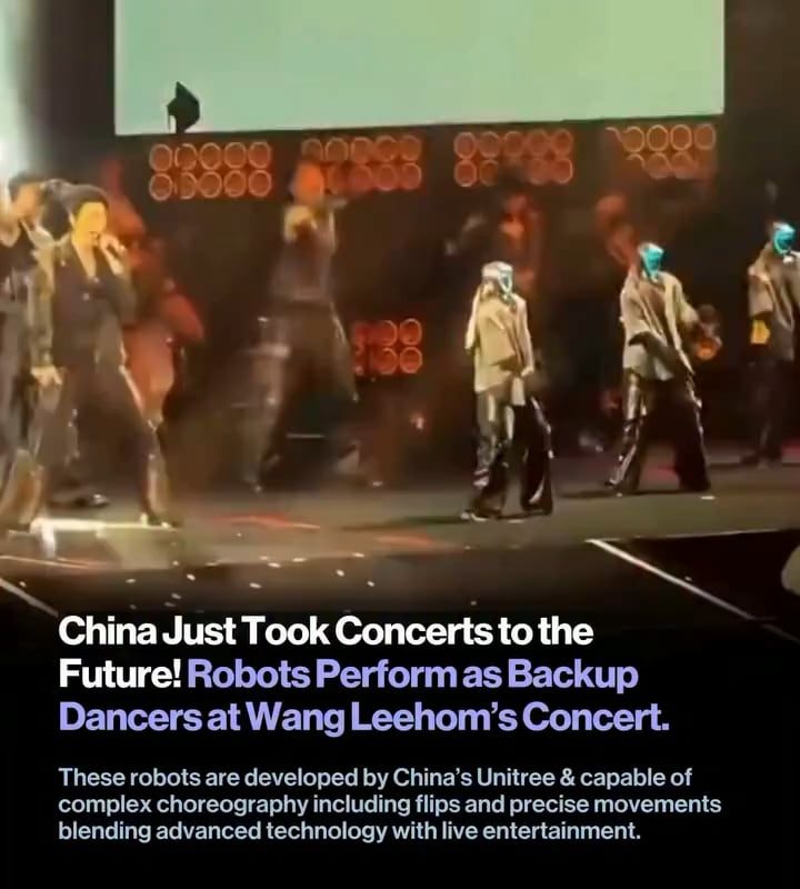 In China Robots Performing as a Backup Dancer at Concert