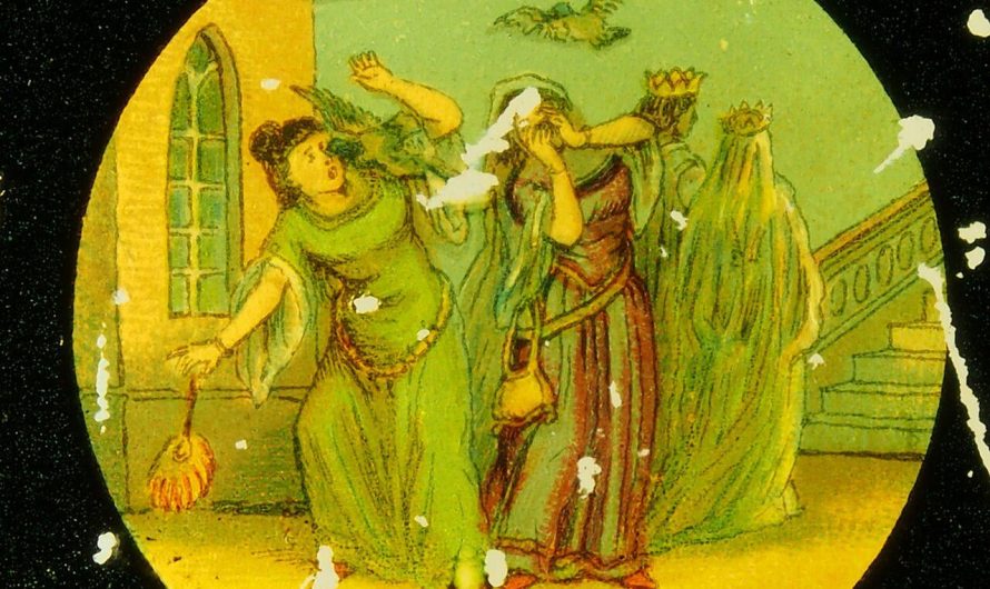 In the Brothers Grimm’s original Cinderella (Aschenputtel), the stepsisters mutilate their feet to fit cinderella’s glass slipper and later have their eyes pecked out by doves at the royal wedding, leaving them blind forever.