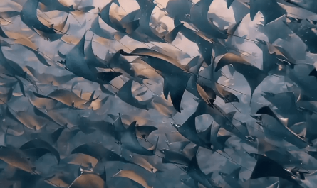 Incredible Underwater View of Tens of Thousands of Mobula Rays Migrating in the Coastal Waters of Baja California Sur