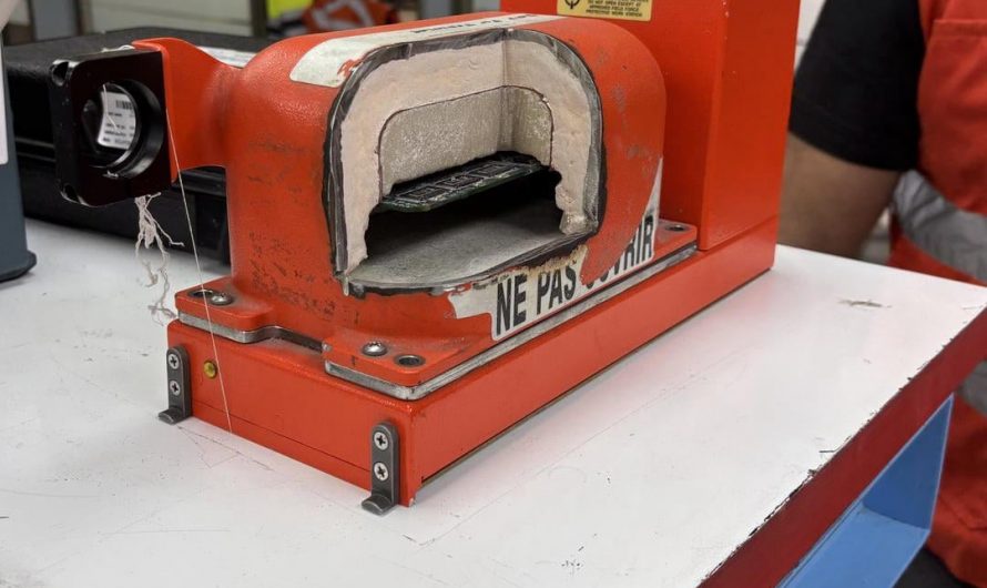 Inside layers of a flight recorder (black box)