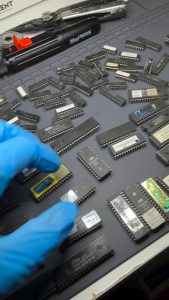 Integrated chip under microscope