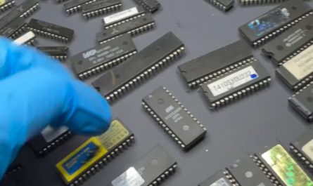 Integrated chip under microscope