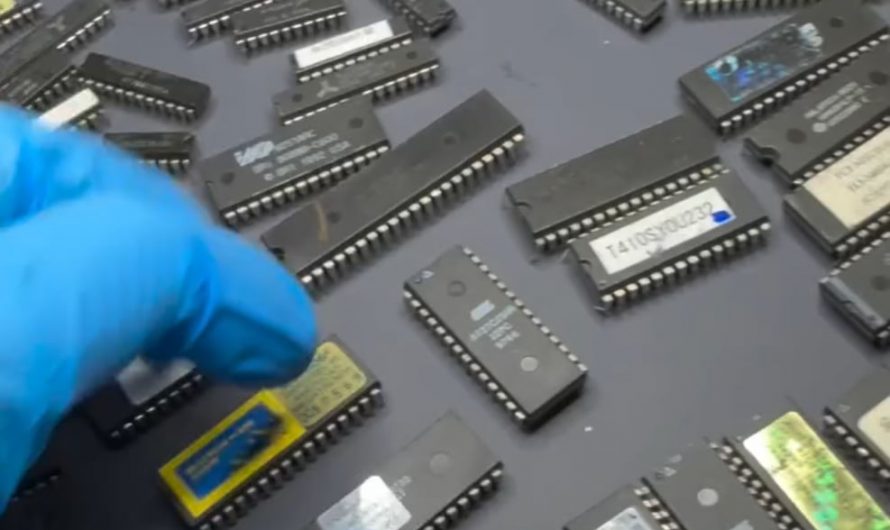 Integrated chip under microscope