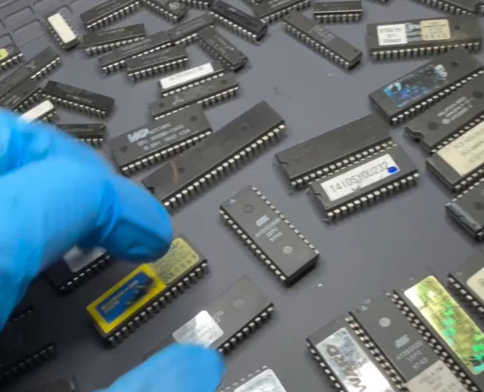 Integrated chip under microscope