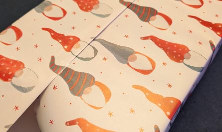 It wasn't planned, but the creases and folds for this gift made the wrapping paper align almost perfectly!