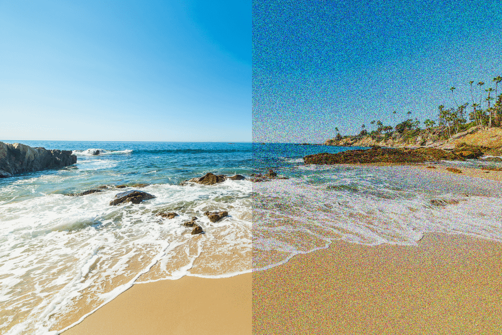 I've been seeing noise like in the right picture all my life and thought that was normal, until it came up in conversation and i found out that nobody other than me sees like this.