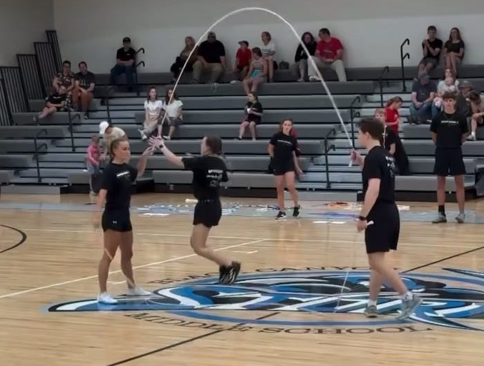 Jump rope trio pulling off tricks