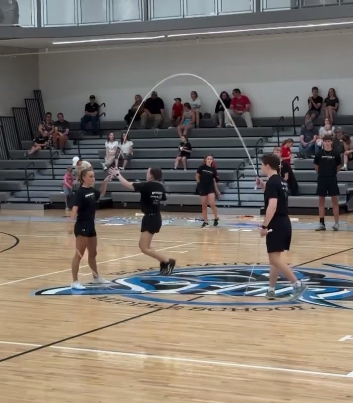 Jump rope trio pulling off tricks