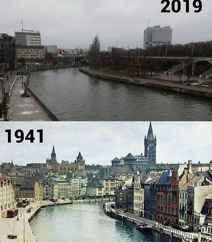 Konigsberg (Now Kaliningrad) then vs now.