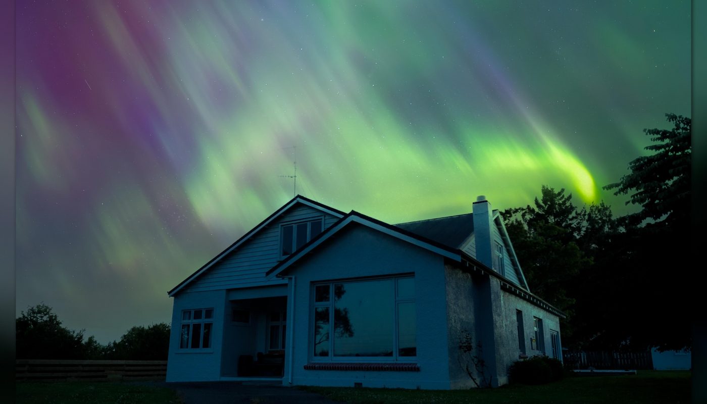 Last nights “once in 20 year solar storm” over my house in rural New Zealand