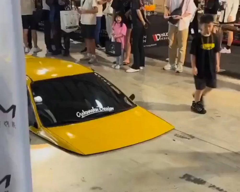 Lowest car in Taiwan known as the Banana Peel, is a drivable Honda Civic that looks like it's clipping through the ground.