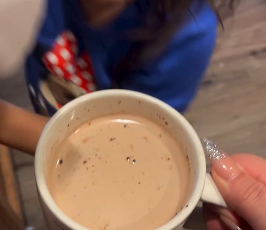 Marshmallows wrapped in peppermint cotton candy go great with hot chocolate