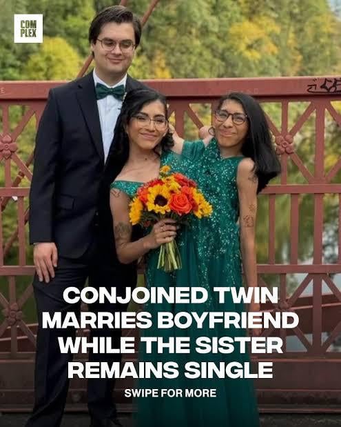 Mexican conjoined twin Carmen Andrade married her longtime boyfriend with the support of her twin sister, Lupita, who identifies as asexual and aromantic and approved the union despite the fact that they share a reproductive system.