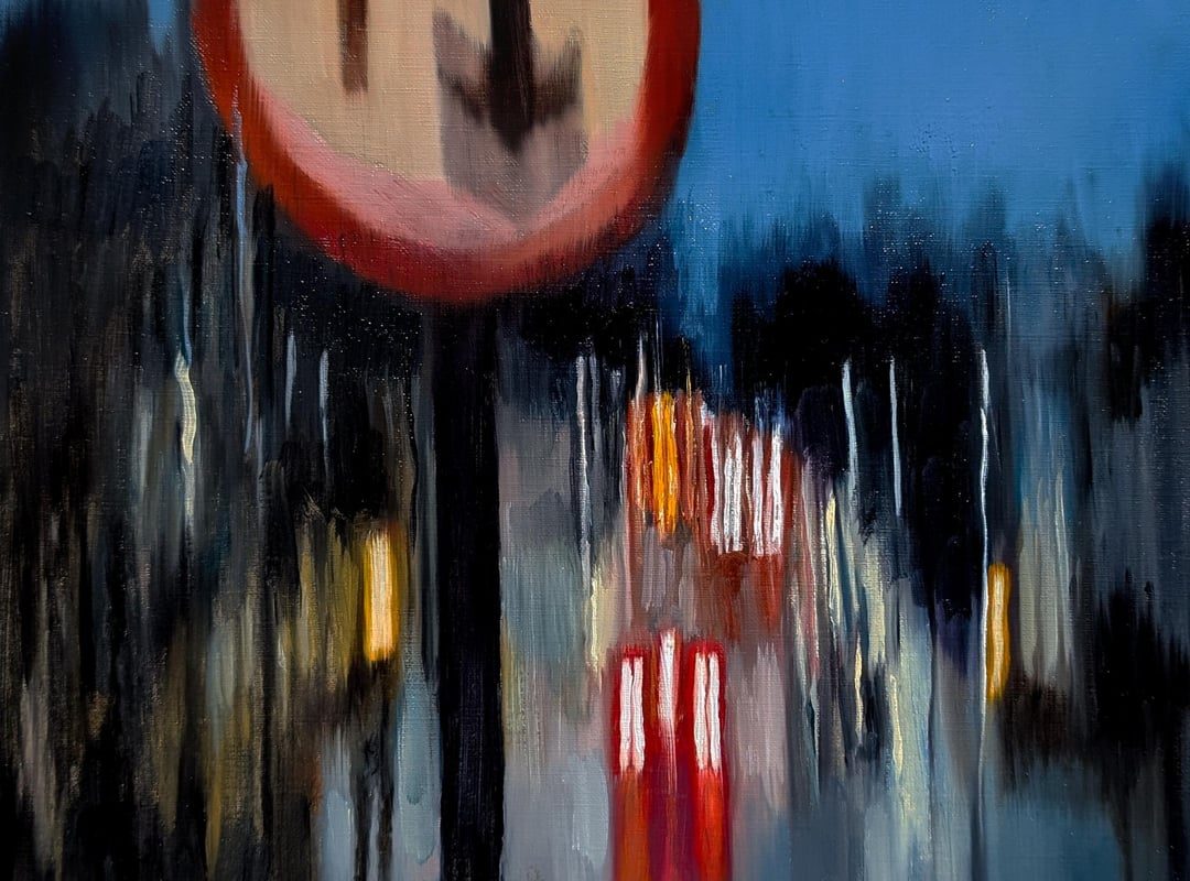 My oil painting of the blurred scene