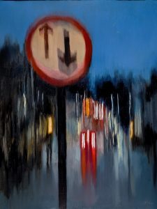 My oil painting of the blurred scene