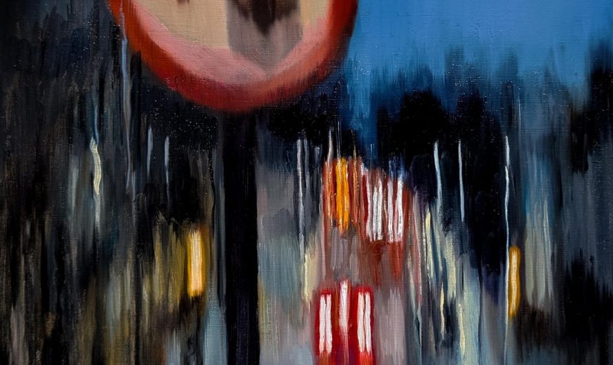 My oil painting of the blurred scene