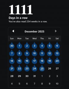 (OC) my Kindle reading activity on Xmas day