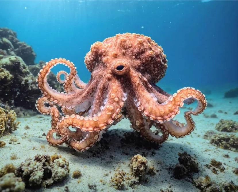 Octopuses have three hearts, and two of them stop beating when they swim. The central heart pumps blood to its organs, while the two peripheral hearts pump blood through the gills. When an octopus swims, the peripheral hearts stop working, which is why they prefer crawling over swimming.