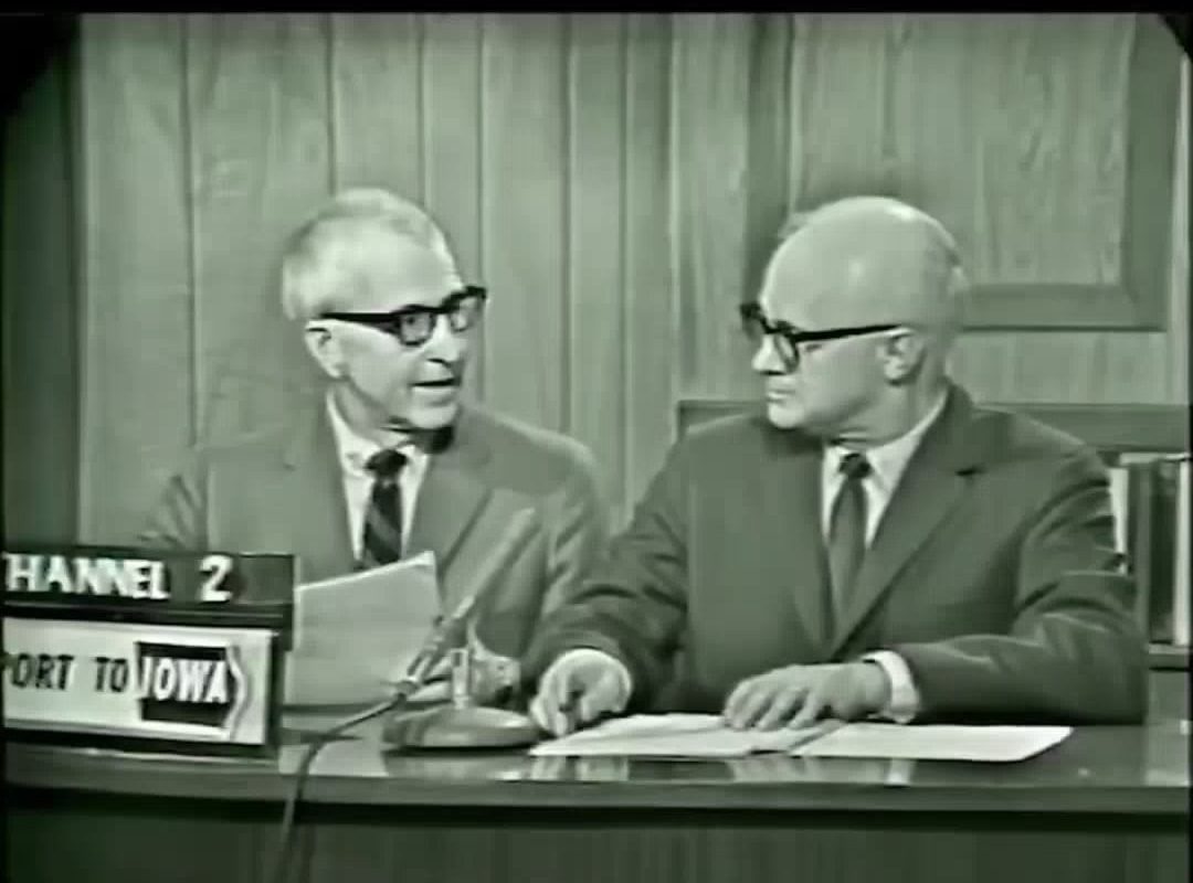 On April 14, 1967, WMT-TV (Channel 2) in the state of Iowa became one of the first local news stations in the United States to transition from black-and-white broadcasting to full-color broadcasting, doing so live in the middle of an on-air segment.