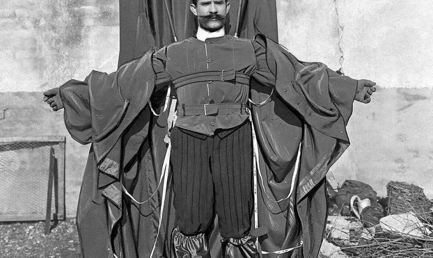On February 4th, 1912, Franz Reichelt tested his new design for a compact wearable parachute by jumping from the Eiffel Tower. His parachute failed to deploy, and he fell 57 meters to his death.