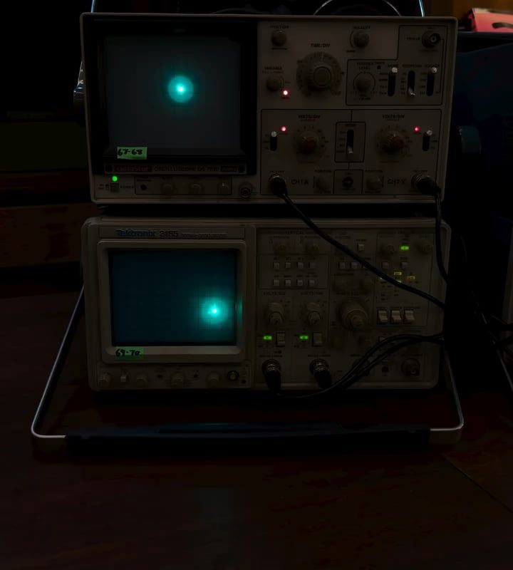 Oscilloscopes playing music