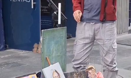 Painting using a puppet