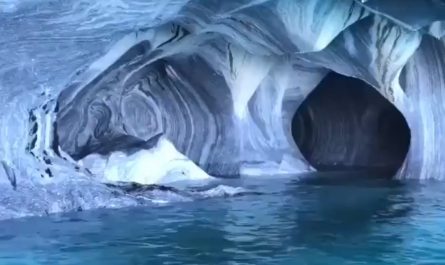 Patagonia’s Marble Caves in Chile glow like art along the waters of General Carrera Lake