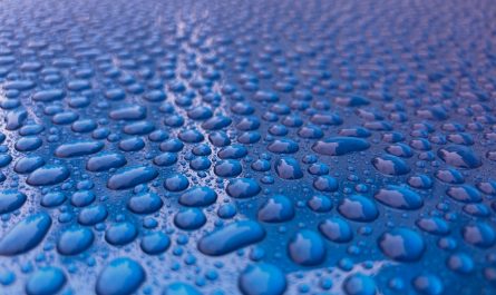 Pebbled water on ceramic coated car