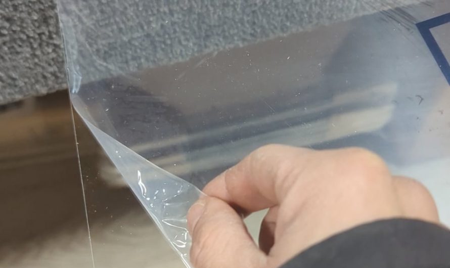 Peeling an acrylic sheet