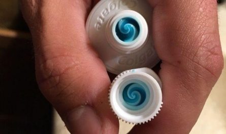 Perfectly aligned spiral toothpaste.