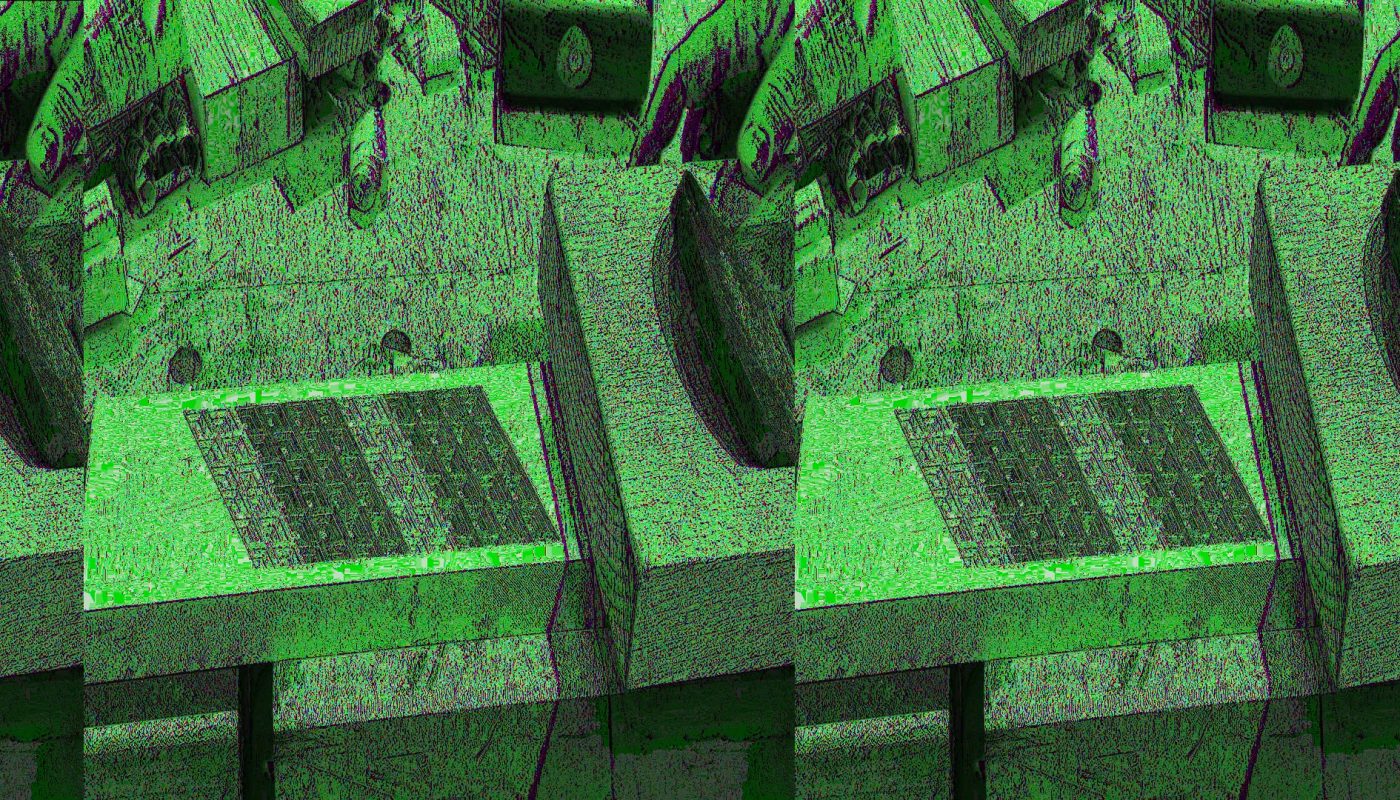 Planing a patterned wood block produces these perfect continuous shavings