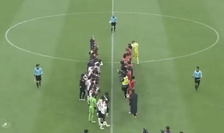 Player takes off his shirt so that a retiring referee can give him one more yellow card