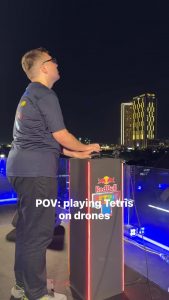 Playing Tetris using drones